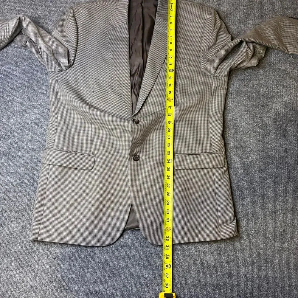Lauren Ralph Lauren Houndstooth Blazer Sport Coat Mens 44L Brown Two Button